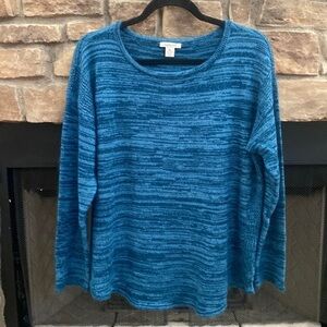 Westbound blue sweater with side slits. Size 16
